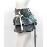 リボンデニムフリルミニスカート インナーパンツ付き ティアード | Riff | 詳細画像17 