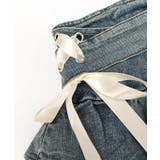 リボンデニムフリルミニスカート インナーパンツ付き ティアード | Riff | 詳細画像21 