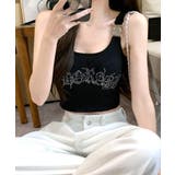 カップ付きラインストーンタンクトップ ブラトップ キャミソール | Riff | 詳細画像10 