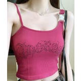 カップ付きラインストーンタンクトップ ブラトップ キャミソール | Riff | 詳細画像18 