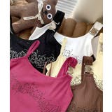 カップ付きラインストーンタンクトップ ブラトップ キャミソール | Riff | 詳細画像4 