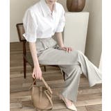 折り返しタックスリーブ半袖シャツ オープンカラー ブラウス | Riff | 詳細画像6 