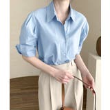 折り返しタックスリーブ半袖シャツ オープンカラー ブラウス | Riff | 詳細画像9 