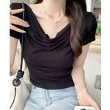ドレープネックリブトップス 半袖 Tシャツ | Riff | 詳細画像13 