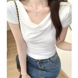 ドレープネックリブトップス 半袖 Tシャツ | Riff | 詳細画像7 