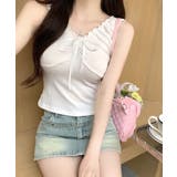 センターリボンギャザーノースリーブ 2WAY オフショル | Riff | 詳細画像12 