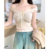 センターリボンギャザーノースリーブ 2WAY オフショル | Riff | 詳細画像19 