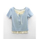 フェイクレイヤード胸リボントップス 半袖 重ね着風 | Riff | 詳細画像22 