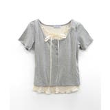 フェイクレイヤード胸リボントップス 半袖 重ね着風 | Riff | 詳細画像23 