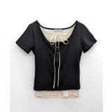 フェイクレイヤード胸リボントップス 半袖 重ね着風 | Riff | 詳細画像24 