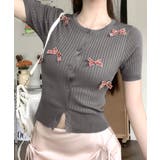 チェックリボン付きカーディガン サマーニット リブニット | Riff | 詳細画像15 