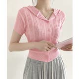 フード付きニット半袖カーディガン サマーニット ニットカーデ | Riff | 詳細画像5 