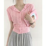 フード付きニット半袖カーディガン サマーニット ニットカーデ | Riff | 詳細画像6 