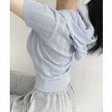 フード付きニット半袖カーディガン サマーニット ニットカーデ | Riff | 詳細画像9 