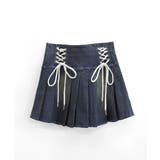 レースアップリボンデニムミニスカート インナーパンツ付き プリーツスカート | Riff | 詳細画像29 