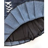 レースアップリボンデニムミニスカート インナーパンツ付き プリーツスカート | Riff | 詳細画像35 