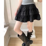 2段レースフリルミニスカート インナーパンツ付き ティアードスカート | Riff | 詳細画像17 