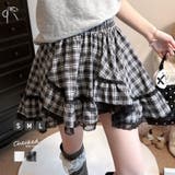 裾レースアシンメトリーフリルミニスカート インナーパンツ付き フレアスカート | Riff | 詳細画像1 