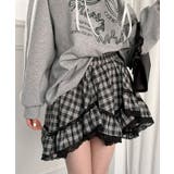 裾レースアシンメトリーフリルミニスカート インナーパンツ付き フレアスカート | Riff | 詳細画像15 