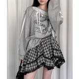 裾レースアシンメトリーフリルミニスカート インナーパンツ付き フレアスカート | Riff | 詳細画像17 