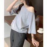 ワンショルダー半袖Tシャツ オーバーサイズ ビッグサイズ | Riff | 詳細画像3