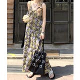 胸元レース花柄ロングキャミワンピース マキシワンピース Aラインワンピース | Riff | 詳細画像19 