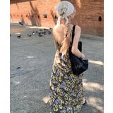 胸元レース花柄ロングキャミワンピース マキシワンピース Aラインワンピース | Riff | 詳細画像7 