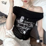 オフショルロゴレーストップス ワンショル ロゴプリント | Riff | 詳細画像1 