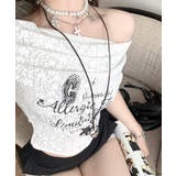 オフショルロゴレーストップス ワンショル ロゴプリント | Riff | 詳細画像8 