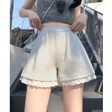 裾レーススウェットショートパンツ 短パン ショート丈 | Riff | 詳細画像6 