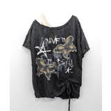 ワンショルダーバタフライ半袖Tシャツ ロゴプリント ワッペン | Riff | 詳細画像16 