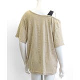 ワンショルダーバタフライ半袖Tシャツ ロゴプリント ワッペン | Riff | 詳細画像19 