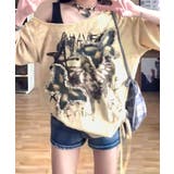 ワンショルダーバタフライ半袖Tシャツ ロゴプリント ワッペン | Riff | 詳細画像5 