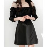 オフショルダーリボンミニワンピース パフスリーブ ショート丈ワンピース | Riff | 詳細画像11 