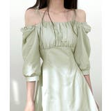 オフショルダーリボンミニワンピース パフスリーブ ショート丈ワンピース | Riff | 詳細画像4 