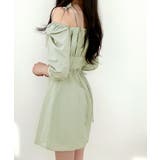 オフショルダーリボンミニワンピース パフスリーブ ショート丈ワンピース | Riff | 詳細画像6 