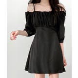 オフショルダーリボンミニワンピース パフスリーブ ショート丈ワンピース | Riff | 詳細画像8 