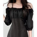 オフショルダーリボンミニワンピース パフスリーブ ショート丈ワンピース | Riff | 詳細画像9 