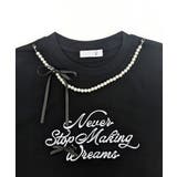 パールリボン付き半袖ロゴTシャツ チャーム付き クルーネック | Riff | 詳細画像21 