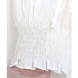 オフショルシャーリング半袖トップス パフスリーブ リボン | Riff | 詳細画像33 