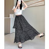 花柄サイドスリットフレアロングスカート ウエストゴム ティアードスカート | Riff | 詳細画像20 