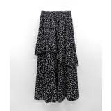 花柄サイドスリットフレアロングスカート ウエストゴム ティアードスカート | Riff | 詳細画像25 