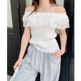 オフショルレースフリルトップス 2WAY フレンチスリーブ | Riff | 詳細画像13 