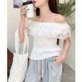 オフショルレースフリルトップス 2WAY フレンチスリーブ | Riff | 詳細画像5 