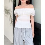 オフショルレースフリルトップス 2WAY フレンチスリーブ | Riff | 詳細画像7 