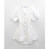 バックオープン花柄エンボスミニワンピース ウエスト見せ ジャガード | Riff | 詳細画像20 