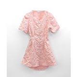 バックオープン花柄エンボスミニワンピース ウエスト見せ ジャガード | Riff | 詳細画像22 