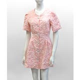 バックオープン花柄エンボスミニワンピース ウエスト見せ ジャガード | Riff | 詳細画像23 