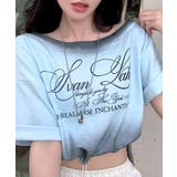 スプレー加工裾ドロストロゴプリントTシャツ ワンショル 英字プリント | Riff | 詳細画像12 