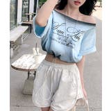 スプレー加工裾ドロストロゴプリントTシャツ ワンショル 英字プリント | Riff | 詳細画像14 